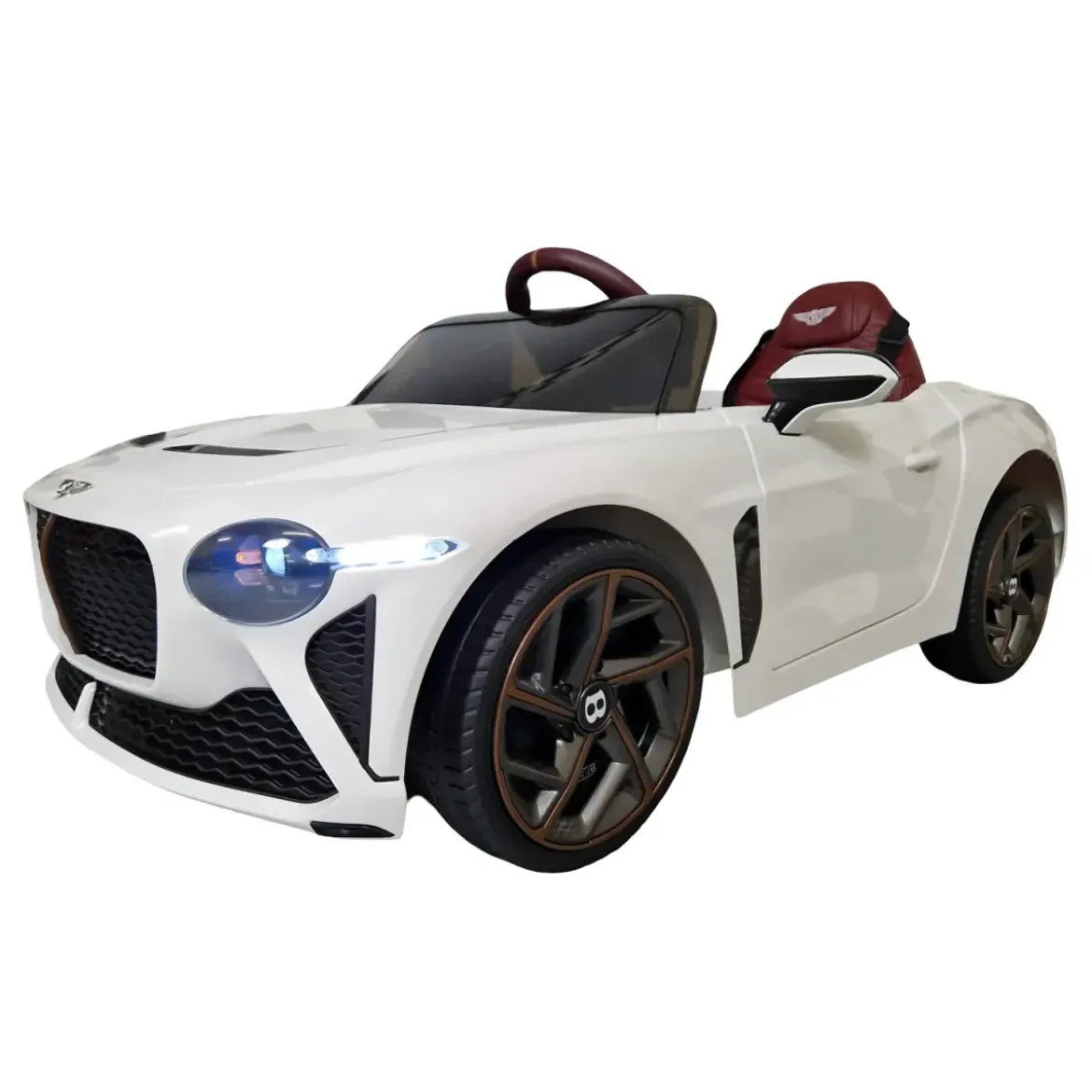 Auto Elettrica Bambini 12V Bianco Telecomando e Cinture a 3 Punti