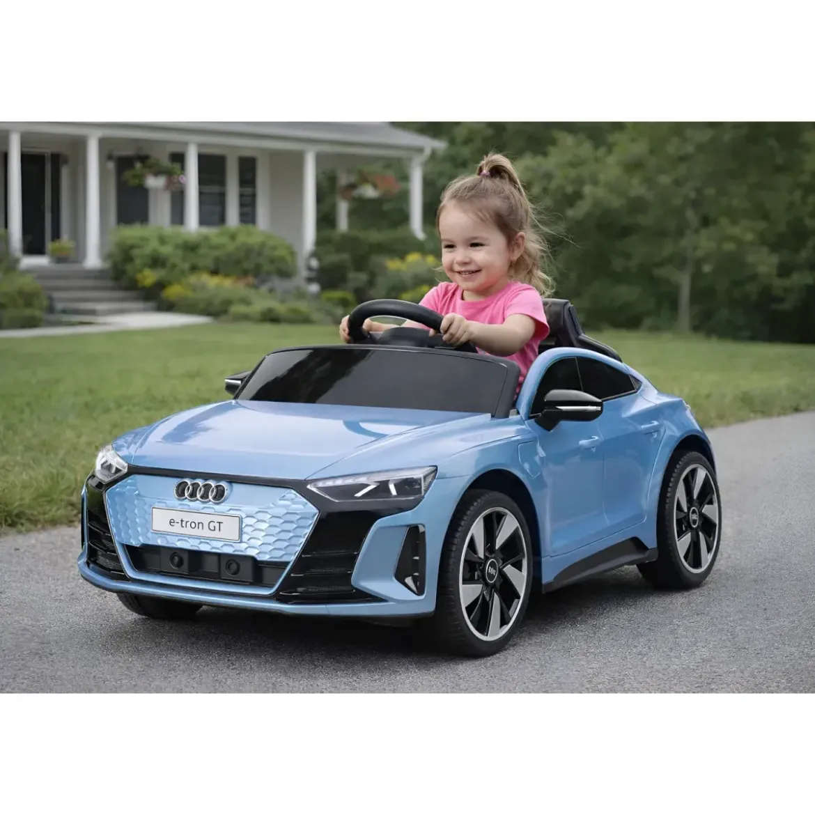 Auto Elettrica per Bambini Audi eTron GT Azzurro con Radiocomando LED