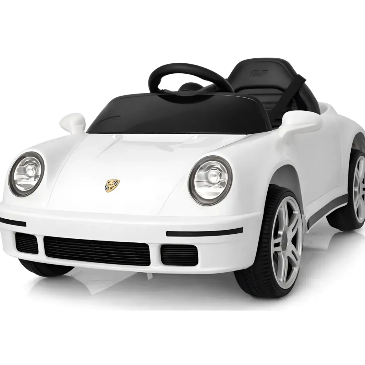 Auto Elettrica per Bambini Bianco Porsche Tuning Ruf Telecomando e LED