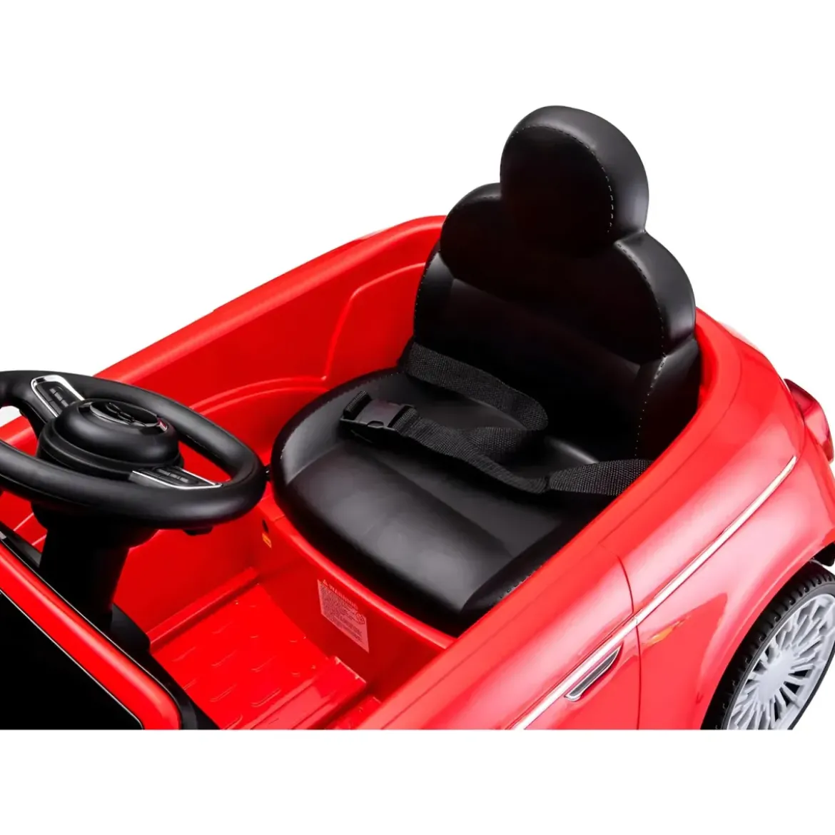 Auto Elettrica per Bambini Fiat 500 12V Rosso Telecomando e Fari LED