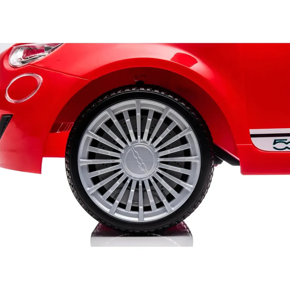 Auto Elettrica per Bambini Fiat 500 12V Rosso Telecomando e Fari LED
