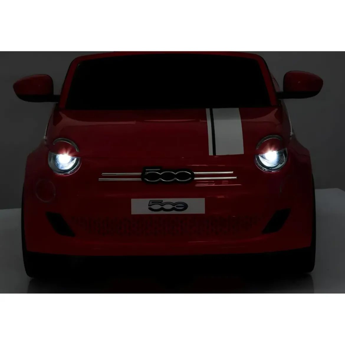 Auto Elettrica per Bambini Fiat 500 12V Rosso Telecomando e Fari LED