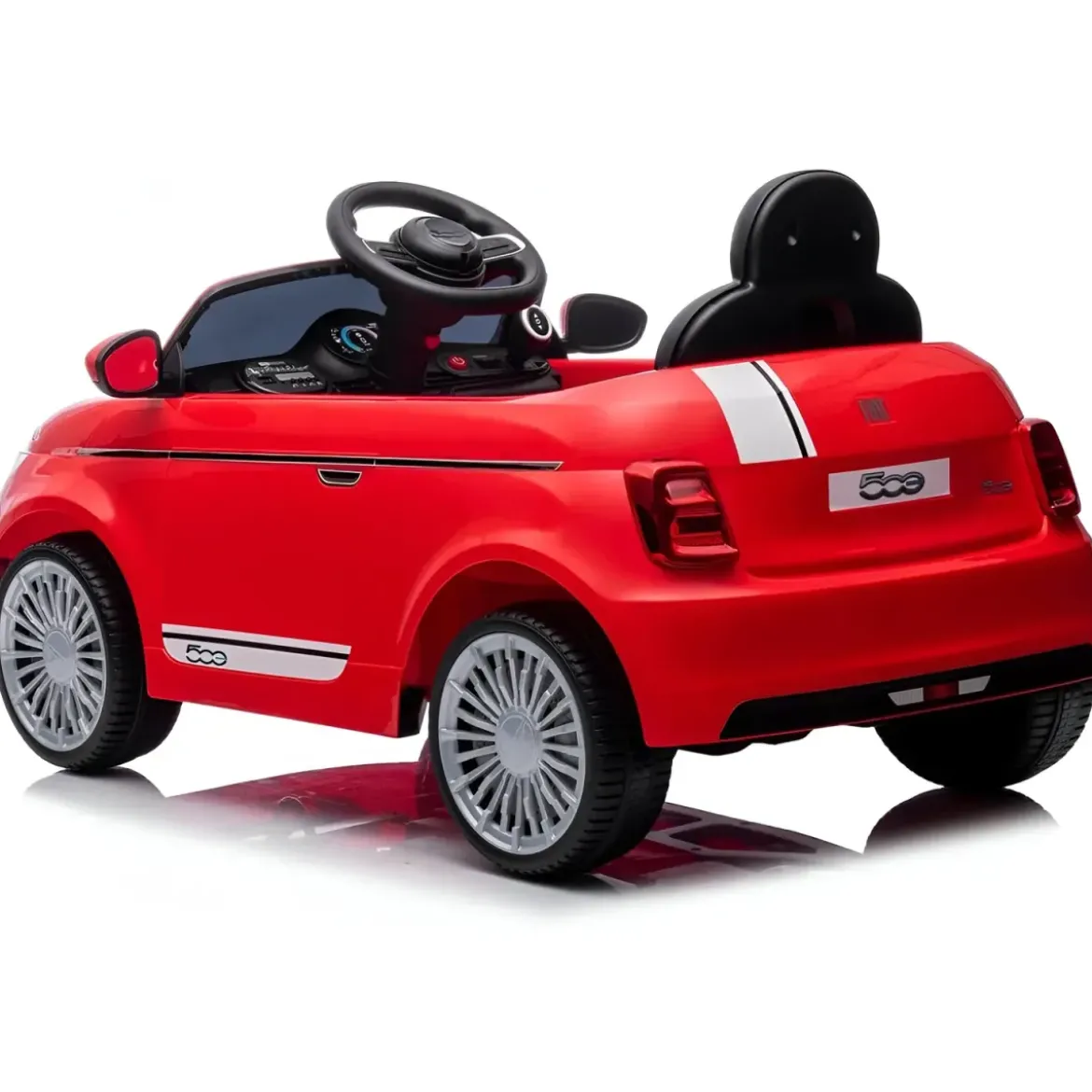 Auto Elettrica per Bambini Fiat 500 12V Rosso Telecomando e Fari LED