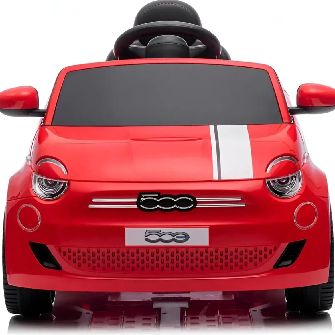 Auto Elettrica per Bambini Fiat 500 12V Rosso Telecomando e Fari LED