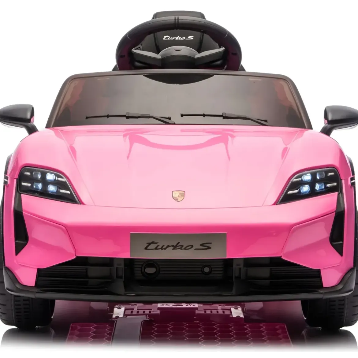 Auto Elettrica per Bambini Porsche Taycan 12V Rosa Telecomando