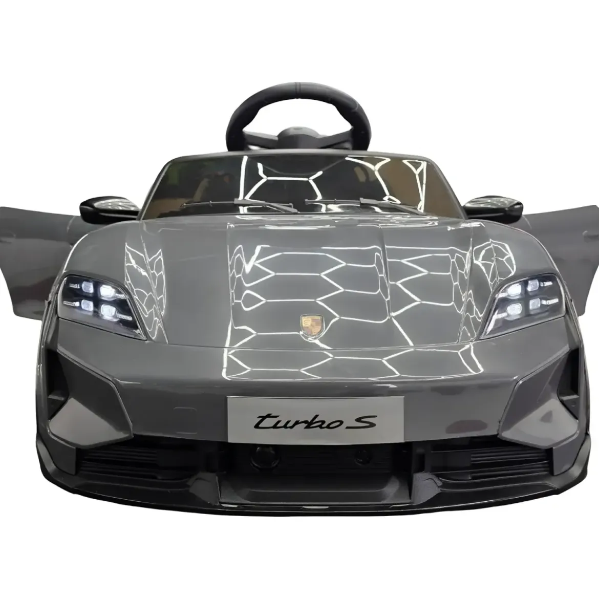 Auto Elettrica per Bambini Porsche Taycan 12V Grigio Telecomando