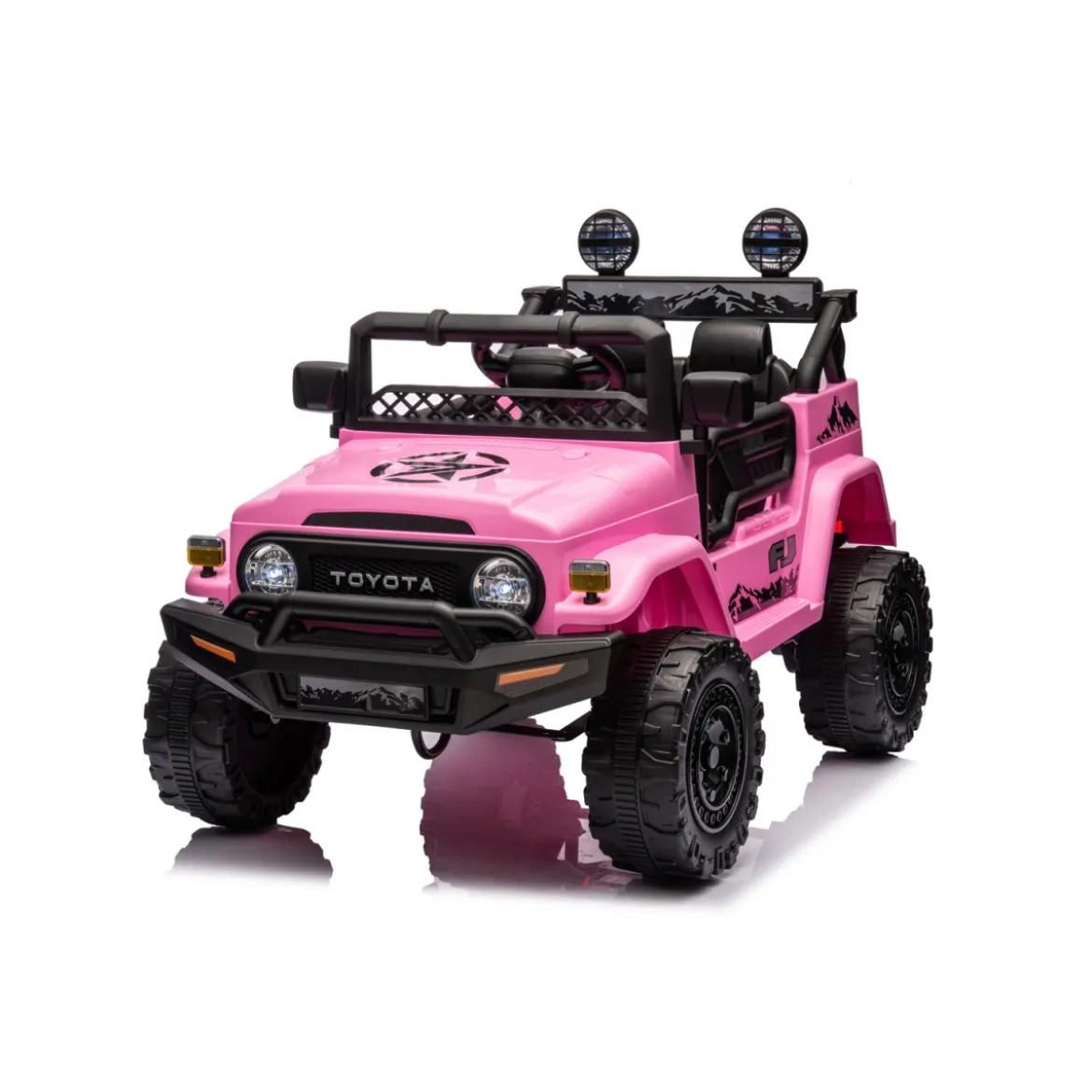 Auto Elettrica per Bambini Toyota Cruiser Fuoristrada Macchina Rosa