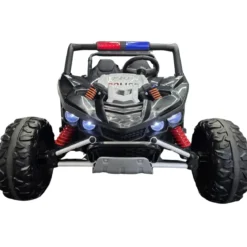 Auto Elettrica per Bambini 24V Buggy Pattuglia Polizia Nero Bianco