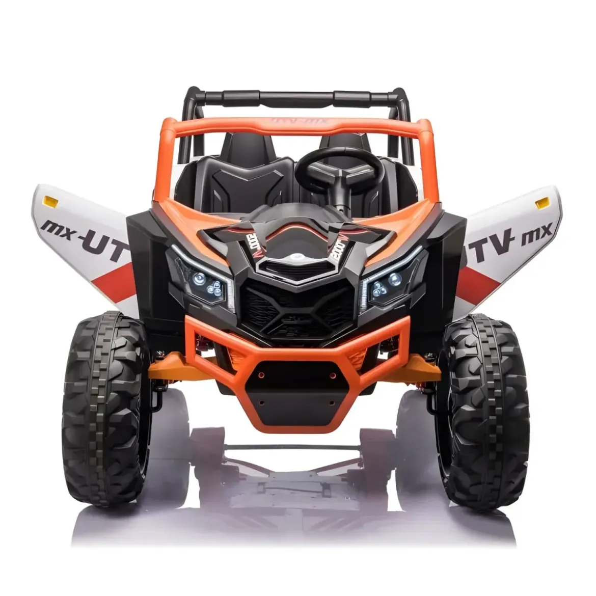 Auto Elettrica 2 Posti per Bambini 24V Fuoristrada UTV Arancione