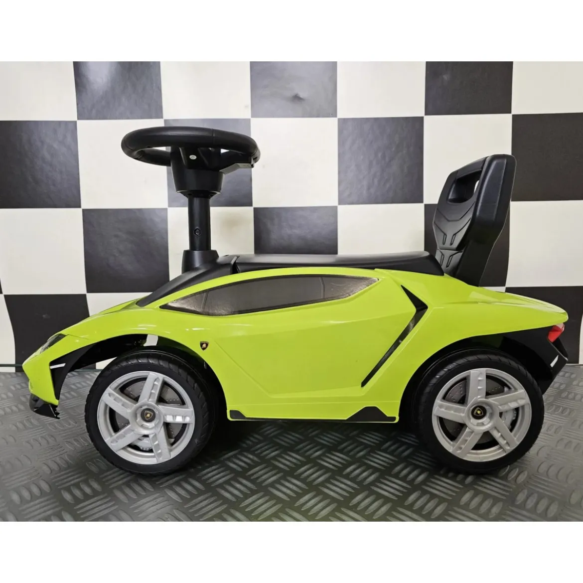 Auto Lamborghini Verde Cavalcabile a Spinta per Bambini