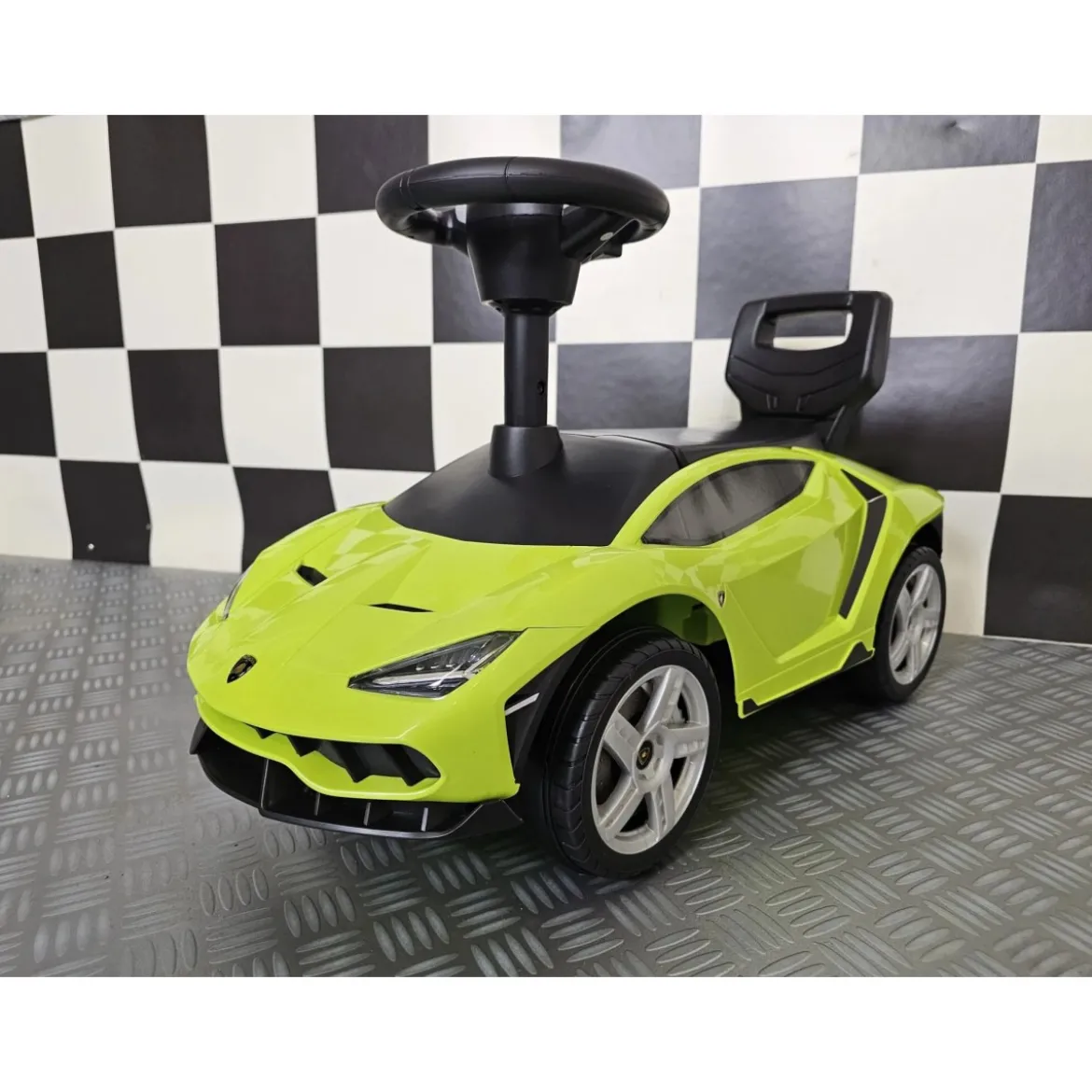Auto Lamborghini Verde Cavalcabile a Spinta per Bambini