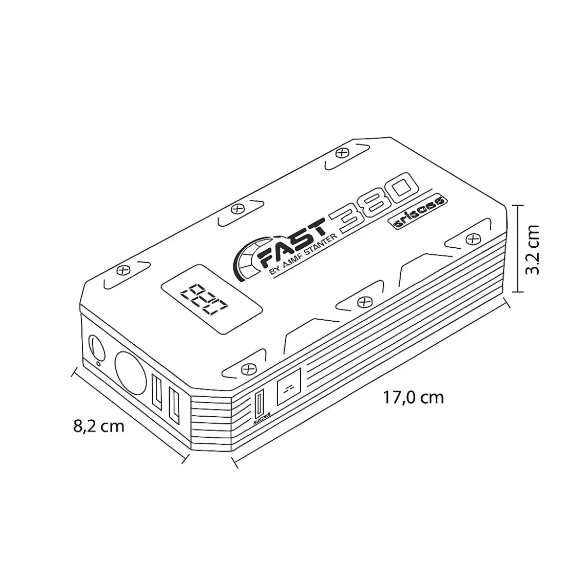 Avviatore Portatile 12K 12V 15Ah con Power Bank e Luce LED Integrata