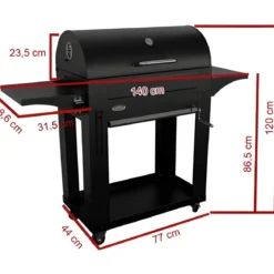 Barbecue a Carbone con Coperchio 2 Griglie BBQ Carbonella da Giardino