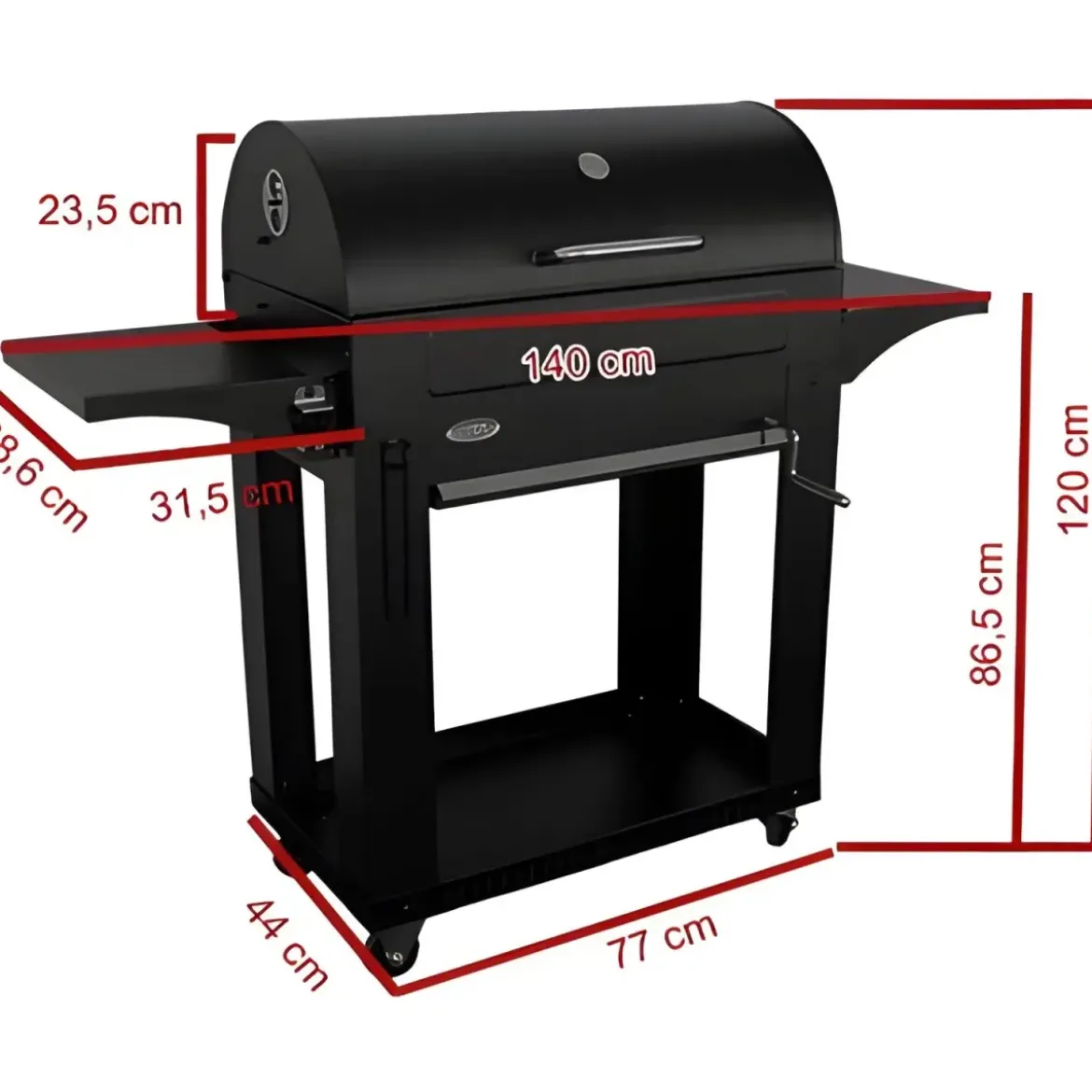 Barbecue a Carbone con Coperchio 2 Griglie BBQ Carbonella da Giardino