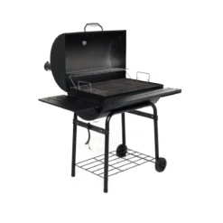 Barbecue a Carbonella Carbone con Affumicatore Coperchio BBQ Griglia Ghisa