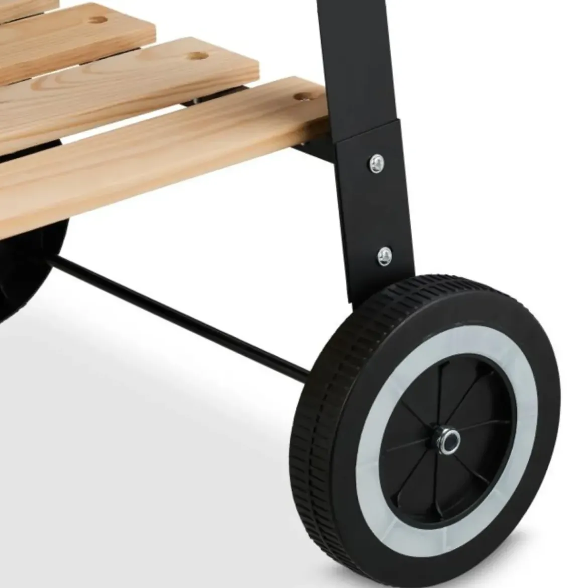 Barbecue a Carbonella con Griglia Inox Regolabile e Ripiani in Legno