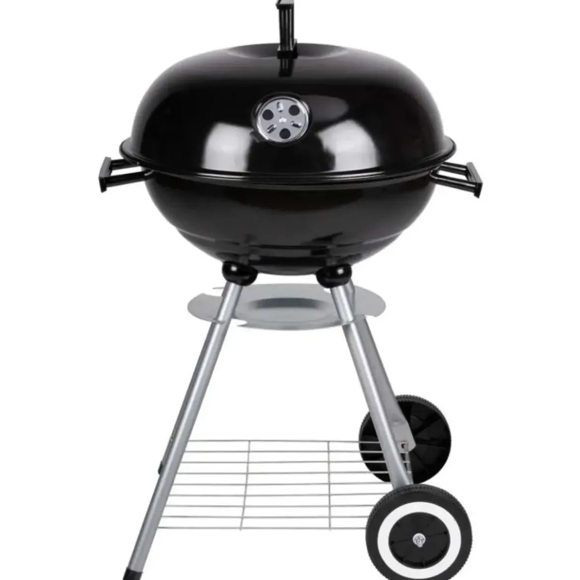 Barbecue a Carbonella Tondo con Coperchio Portatile Ripiano da Esterno