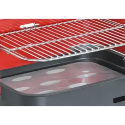 Barbecue a Carbonella 37x27x66 cm Griglia Regolabile Acciaio Rosso