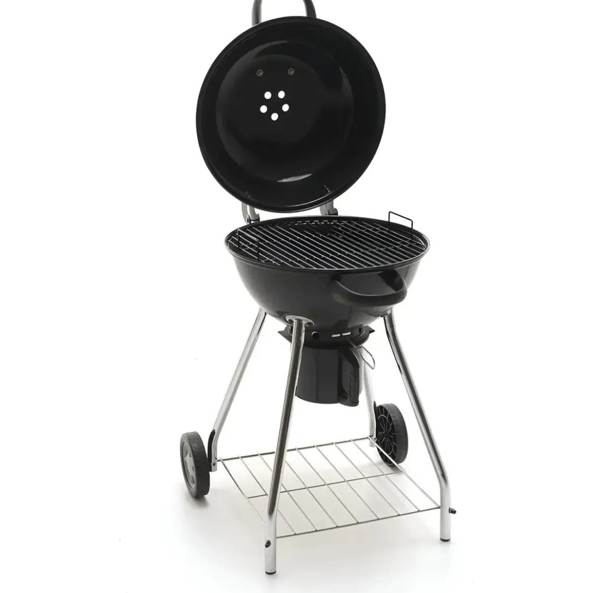 Barbecue a Carbone Rotondo Pupo Diam 47 Griglia Acciaio inox Grigliata 56x60xh82