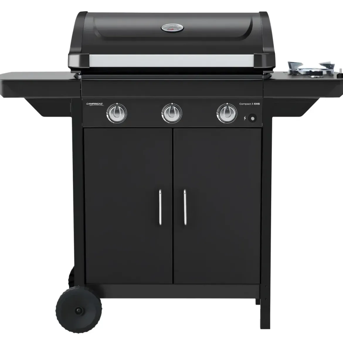 Barbecue a Gas Campignaz 3 Fuochi Coperchio Termometro Acciaio Nero