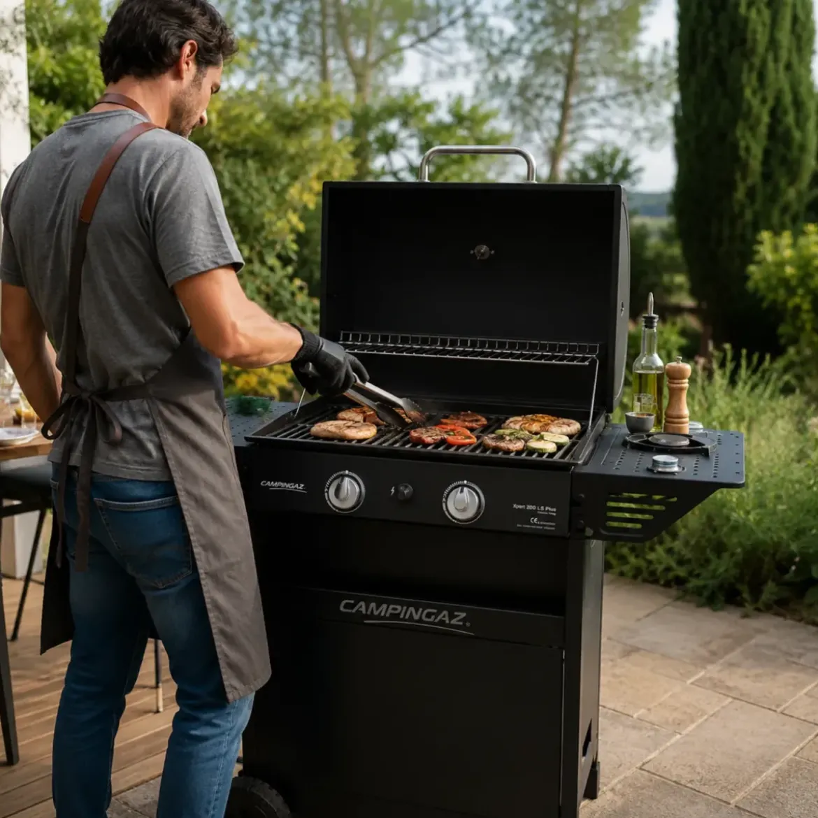 Barbecue a Gas Campignaz Pietra Lavica 8,2+2,1 kW Fornello Laterale