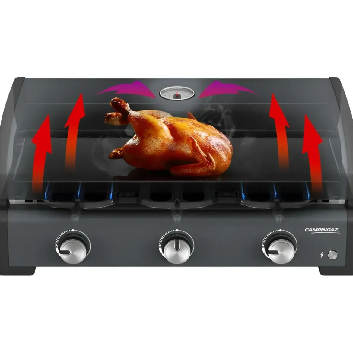 Barbecue a Gas Campignaz Plancha 3 Fuochi 76x56x31 cm Piastra Ghisa