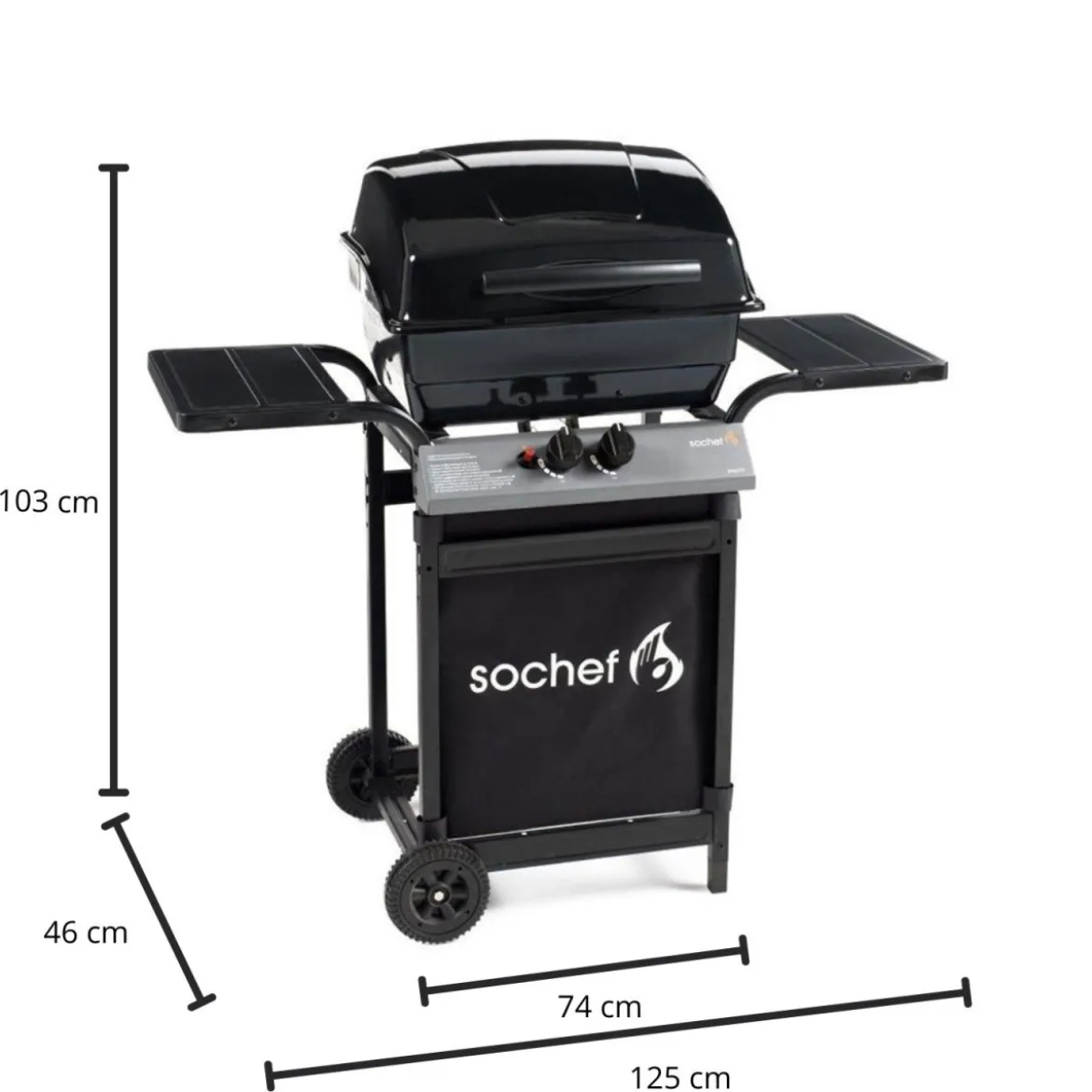 Barbecue a Gas con Pietra Lavica 2 Bruciatori in Acciaio Inox Griglia da Balcone