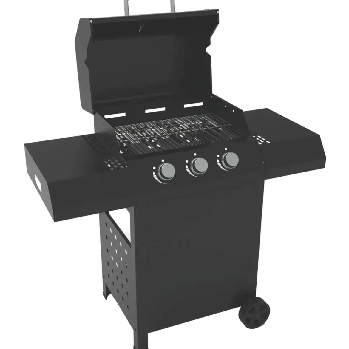 Barbecue a Gas 3 Fuochi 8,5 kW con Coperchio Termometro Pietra Lavica
