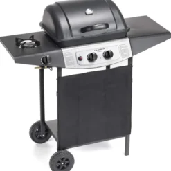 Barbecue a Gas Ompagrill 2+1 Fuochi 98x43x100cm Fornello Laterale