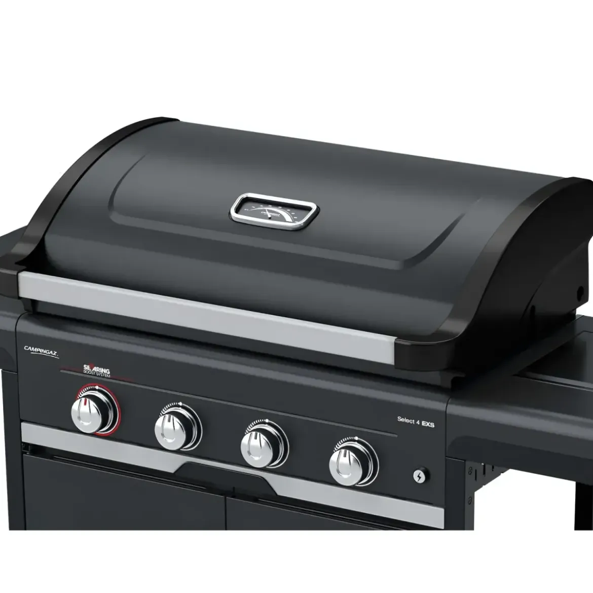 Barbecue Gas Campignaz 4 Fuochi Ruote Acciaio Inox Nero 127x57x113 cm