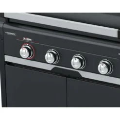 Barbecue Gas Campignaz 4 Fuochi Ruote Acciaio Inox Nero 127x57x113 cm