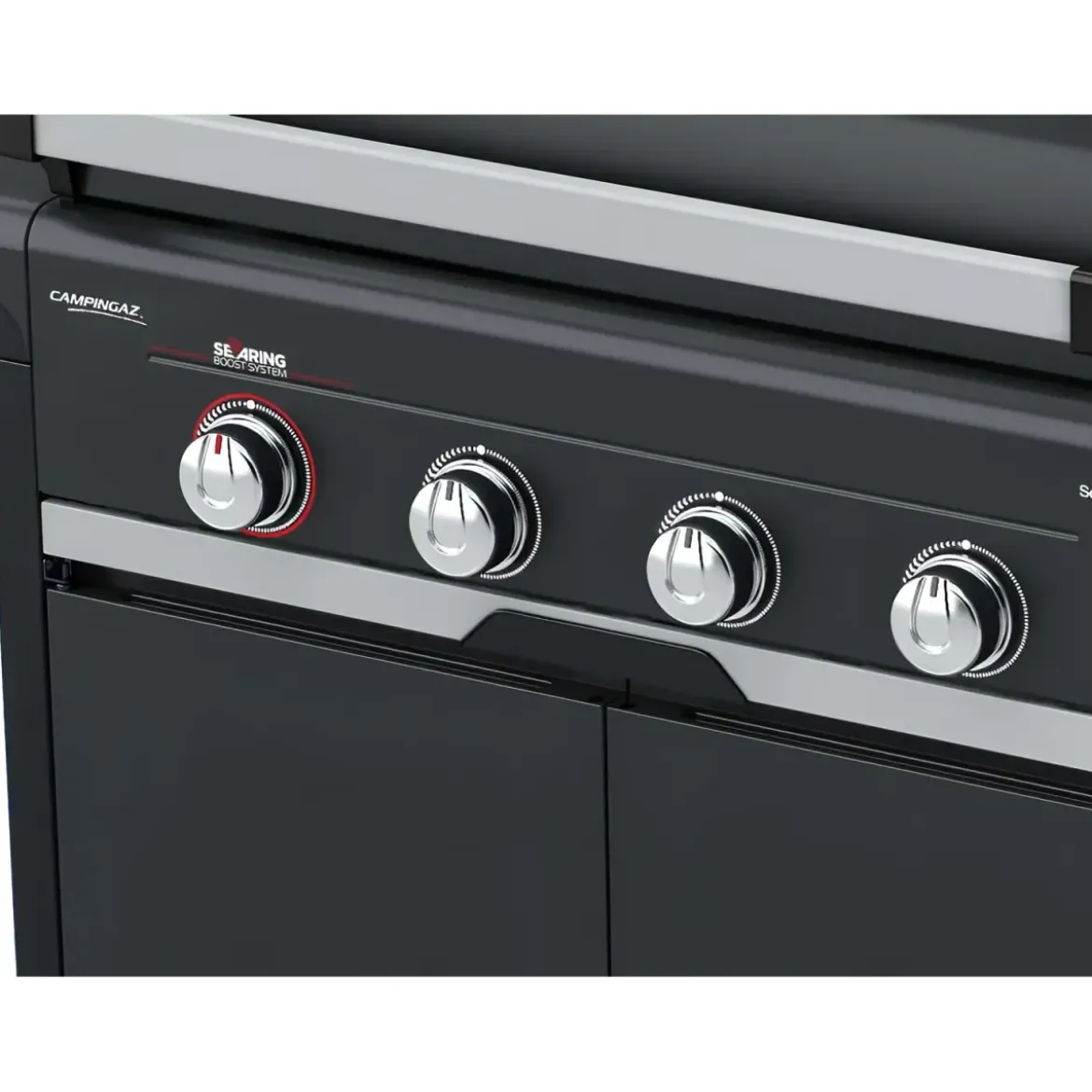 Barbecue Gas Campignaz 4 Fuochi Ruote Acciaio Inox Nero 127x57x113 cm