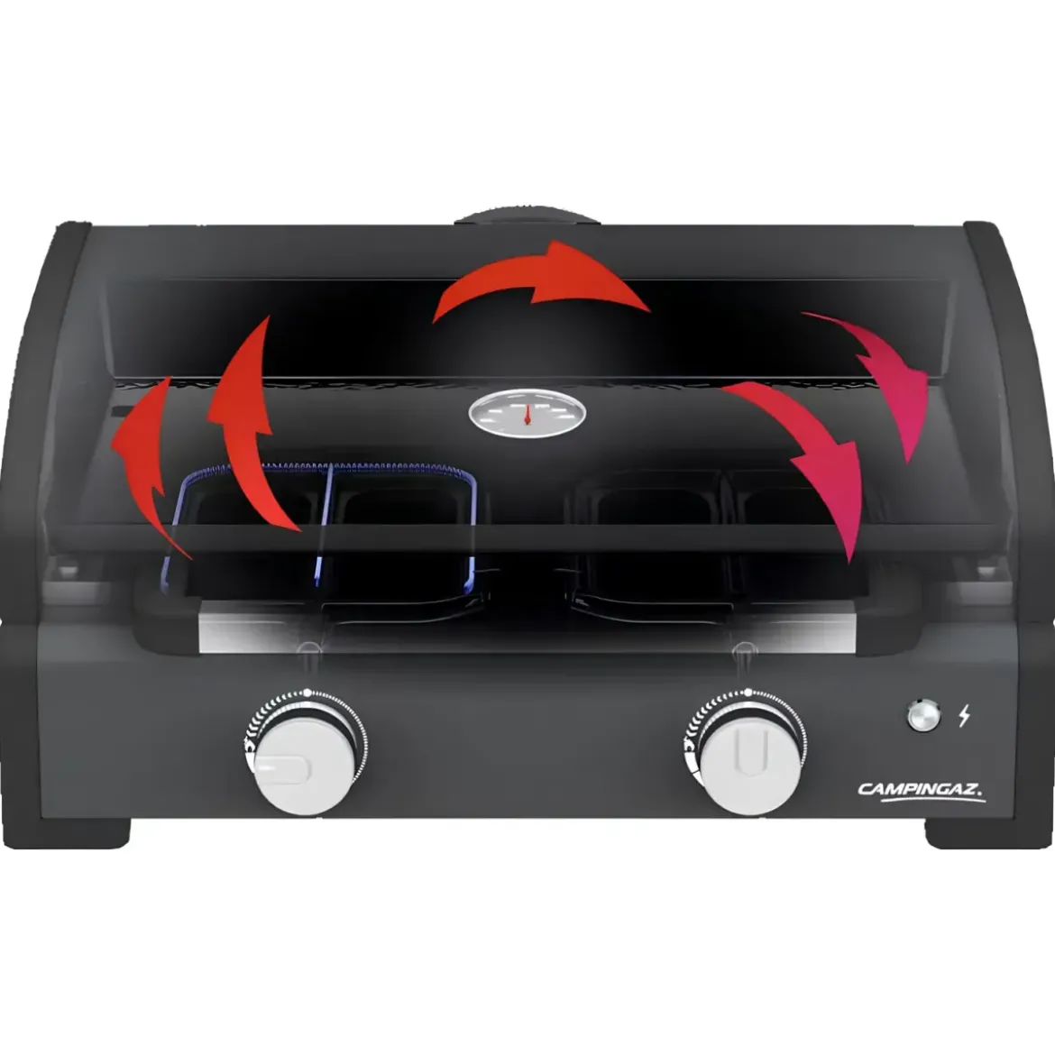 Barbecue Gas Plancha da Tavolo Campignaz 2 Fuochi 6kW Piastra in Ghisa