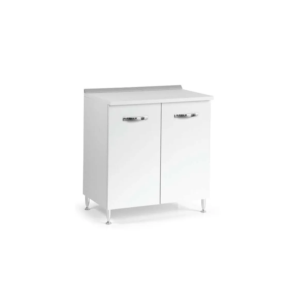 Base per Cucina 80 cm in Legno Bianco Larice Dispensa 2 Ante