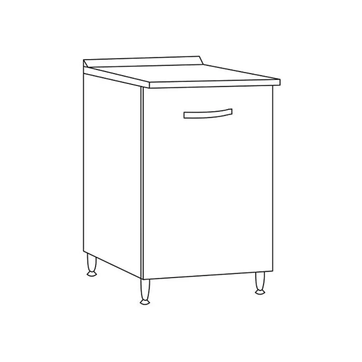Base per Cucina Componibile Mobile 1 Anta in Legno Olmo 40 cm
