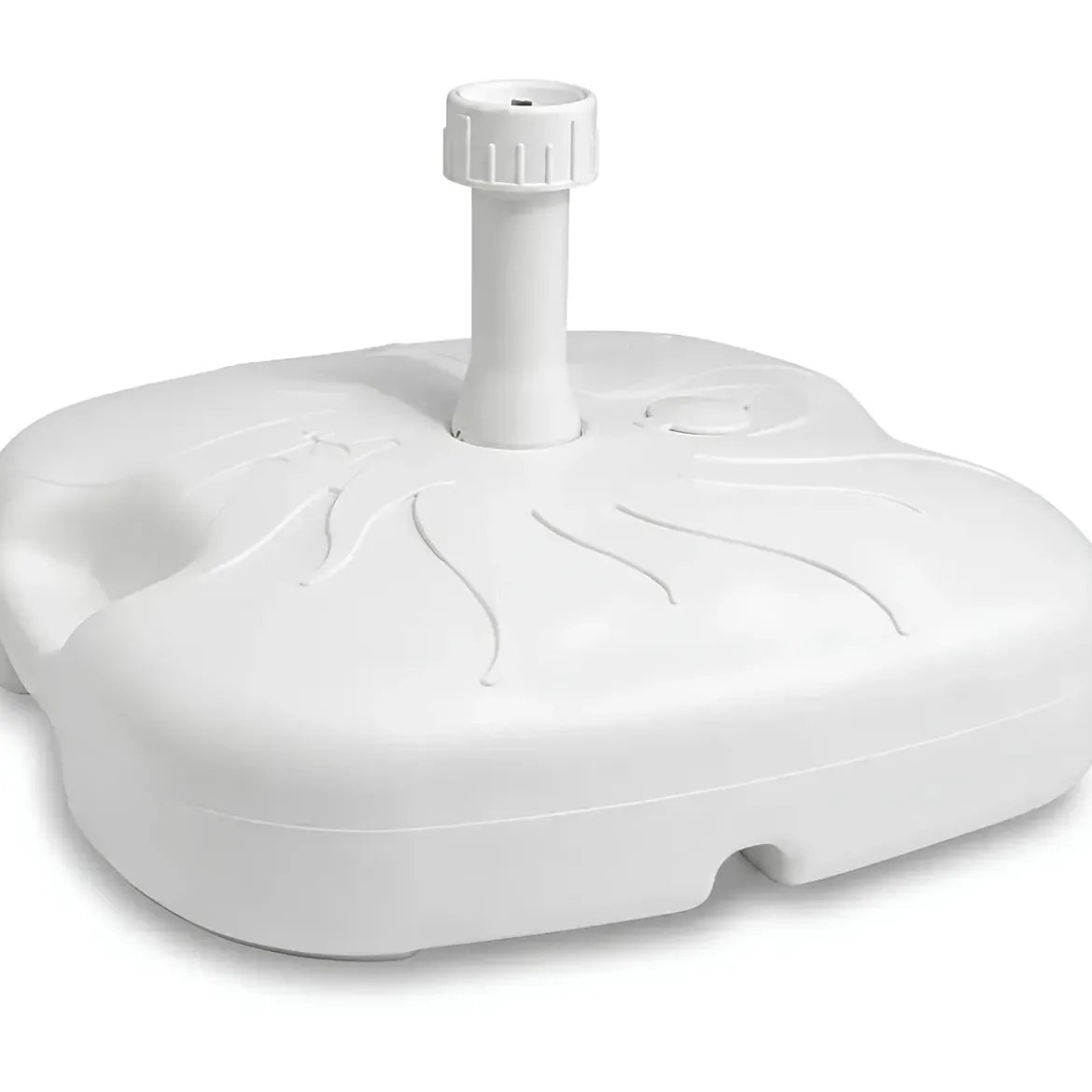 Base per Ombrellone Palo 33 mm Bianco Riempibile 18L con Maniglia