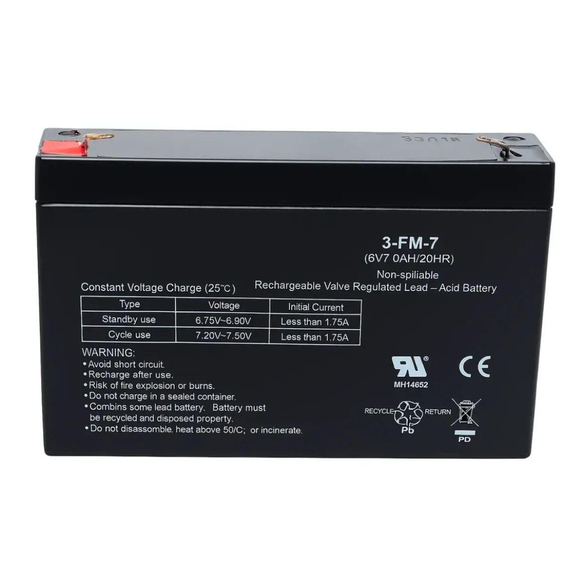 Batteria 6V 7Ah Ricambio Compatibile con Giochi Elettrici per Bambini