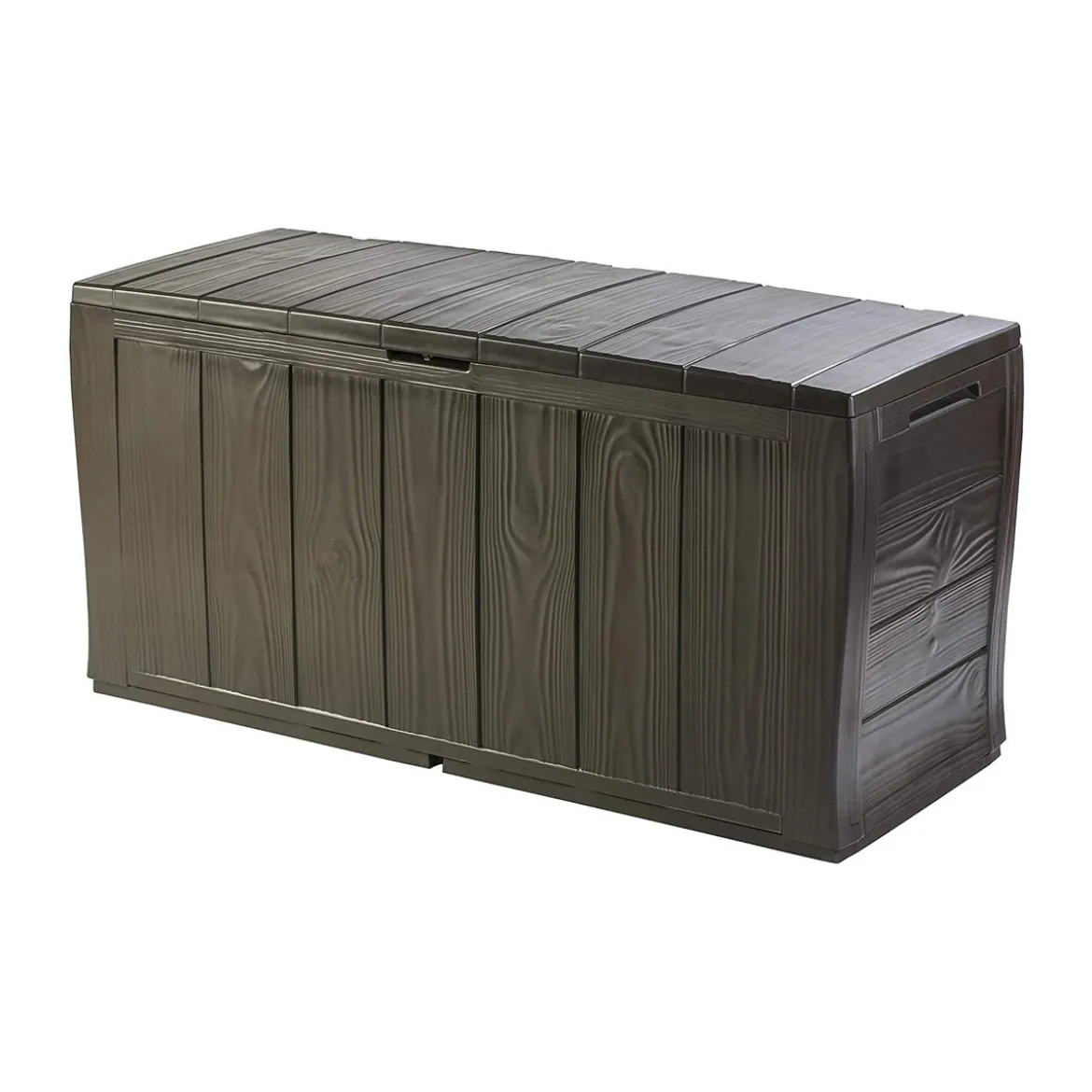 Baule Cassapanca Contenitore Balcone Seduta Marrone 270 Litri Maniglie con Ruote