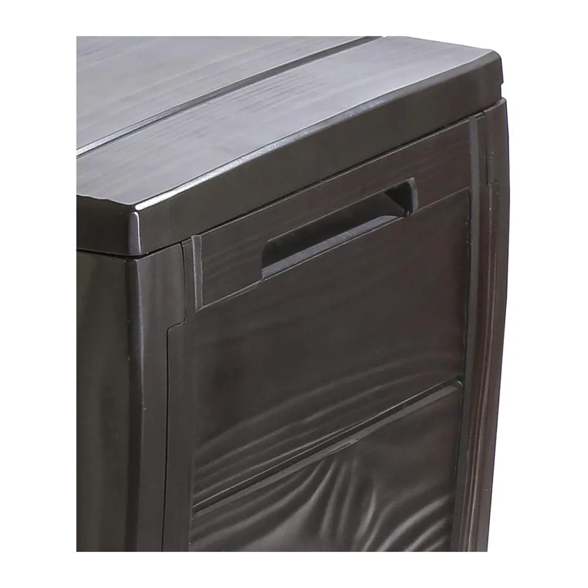 Baule Cassapanca Contenitore Balcone Seduta Marrone 270 Litri Maniglie con Ruote