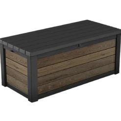 Baule Contenitore Keter 570L in Resina Effetto Legno Noce da Esterno