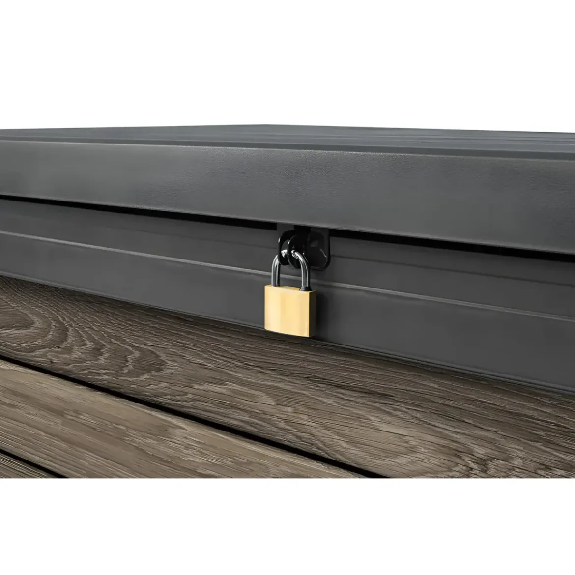 Baule Contenitore Keter 380L in Resina Effetto Legno Noce da Esterno