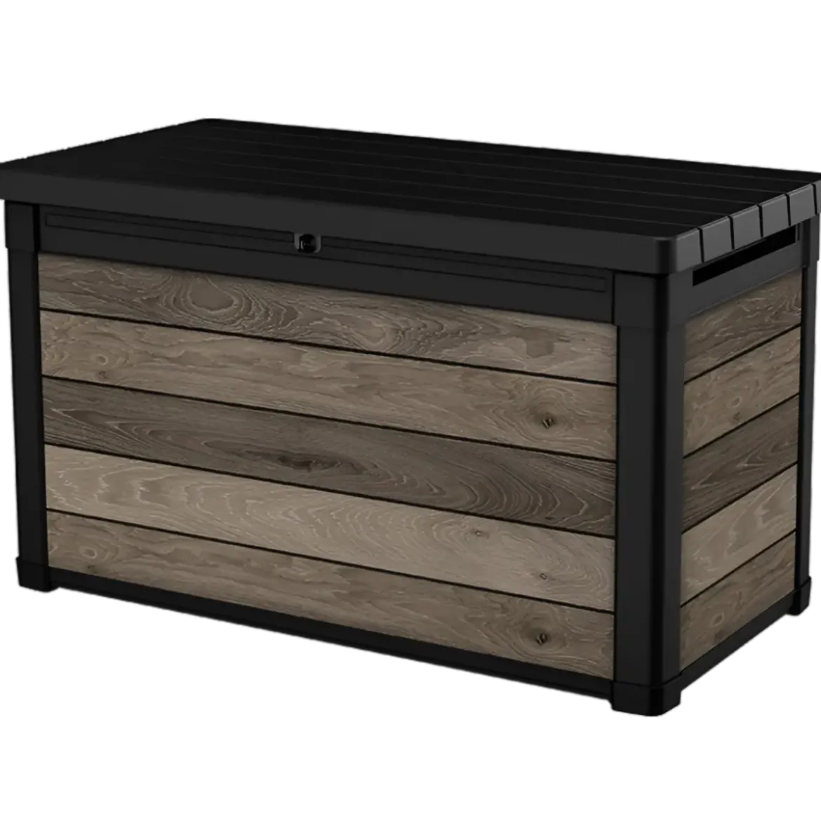 Baule Contenitore Keter 380L in Resina Effetto Legno Noce da Esterno