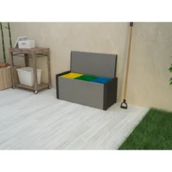 Baule Raccolta Differenziata 85x34x39,5 cm Uso Esterno Grigio PVC
