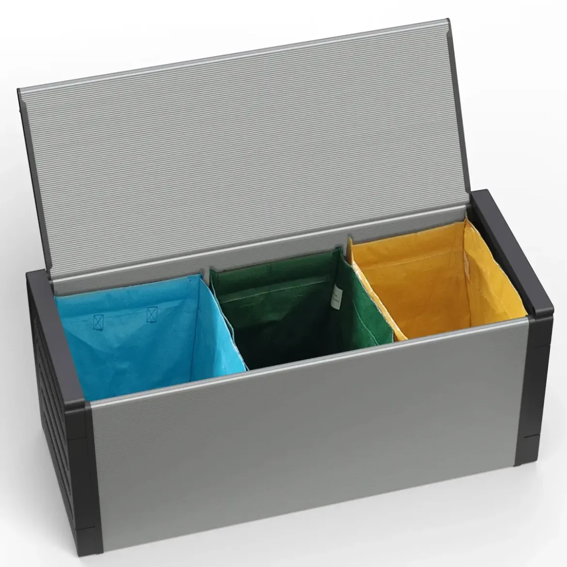 Baule Raccolta Differenziata 85x34x39,5 cm Uso Esterno Grigio PVC