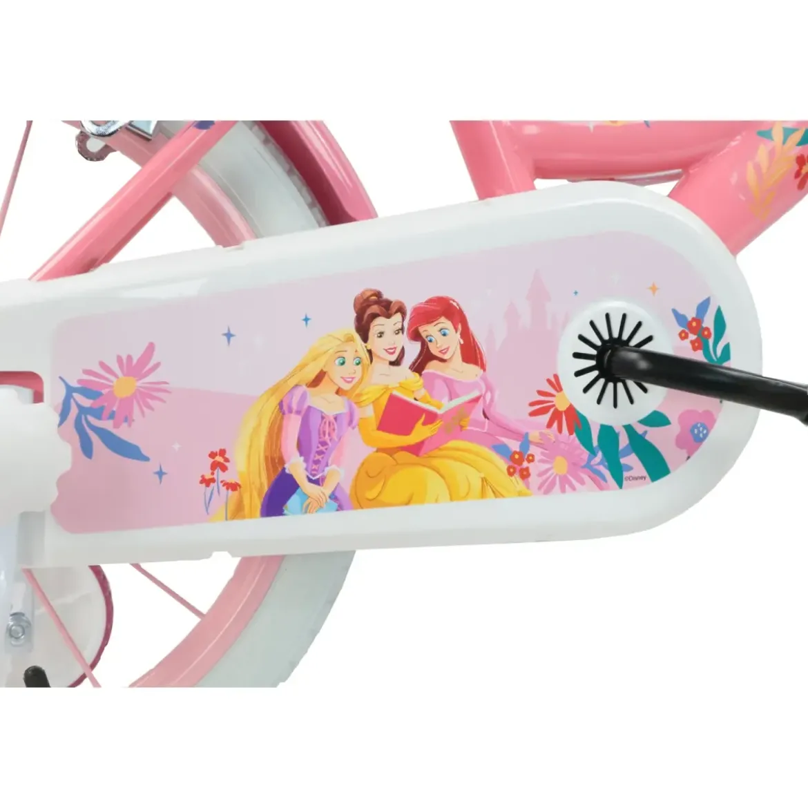 Bicicletta Bambini 16" Principesse Disney Rosa Rotelle Cestino Sedile