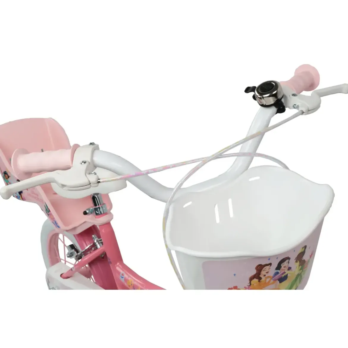 Bicicletta Bambini 16" Principesse Disney Rosa Rotelle Cestino Sedile