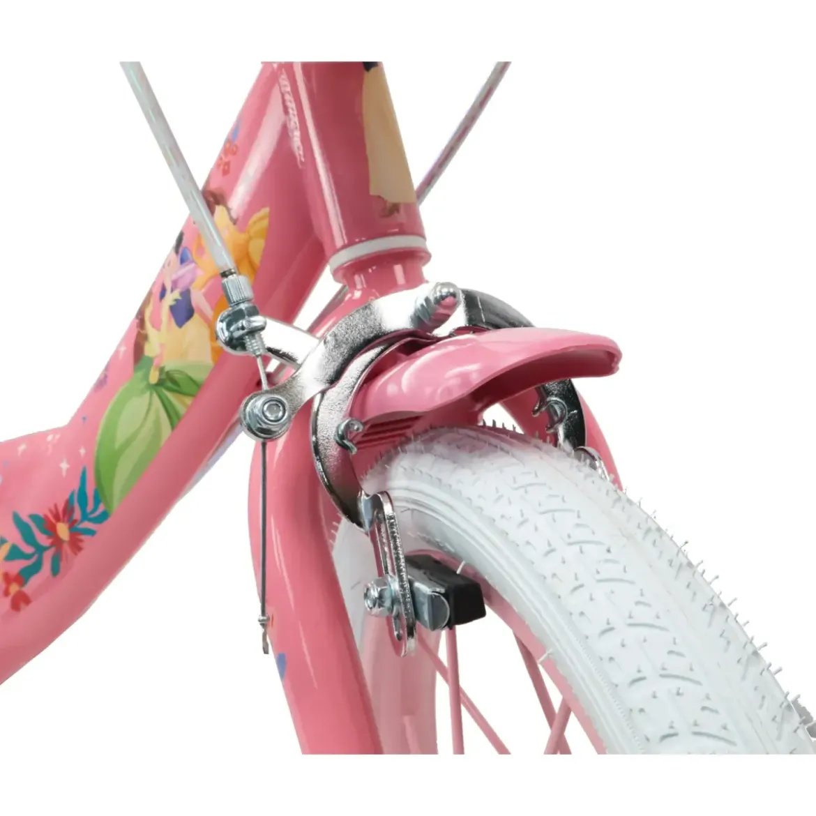 Bicicletta Bambini 14" Principesse Disney Rosa Rotelle Cestino Sedile