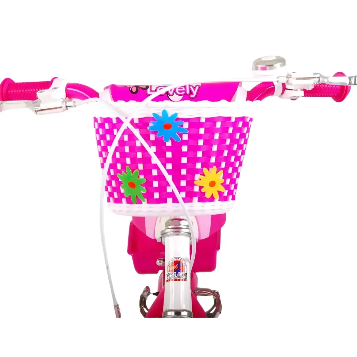 Bicicletta Bambini 14" Sportiva Rosa Rotelle Removibili Borraccia