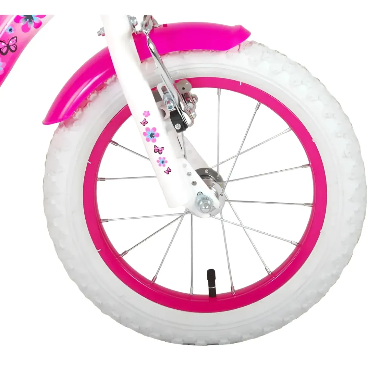 Bicicletta Bambini 14" Sportiva Rosa Rotelle Removibili Borraccia