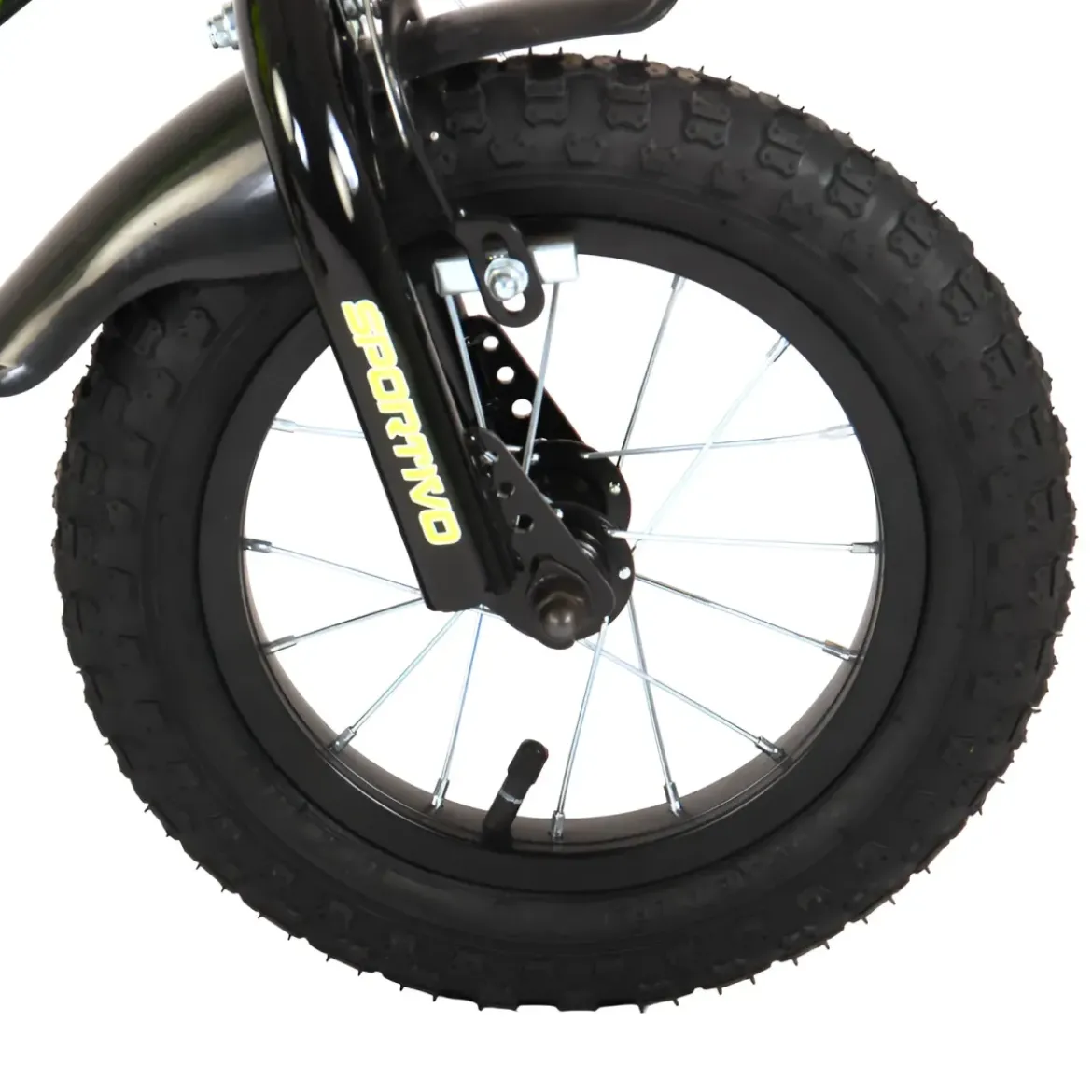 Bicicletta Bambini 12" Sportiva Giallo Rotelle Removibili Borraccia